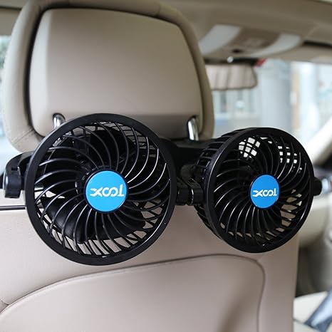 Dual Head 360° Rotating USB Fan – Ultra-Quiet Air Circulator for Car, Truck, Home & Office